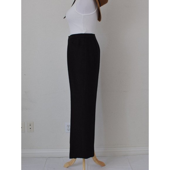 Vintage 90s Black &‎ Green Wool Lined Trousers size 12 | 32 waist - Picture 2 of 10